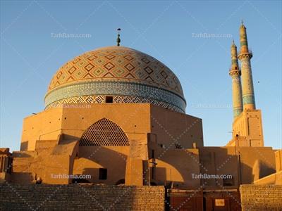تصویر با کیفیت گنبد و مناره مسجد ایرانی